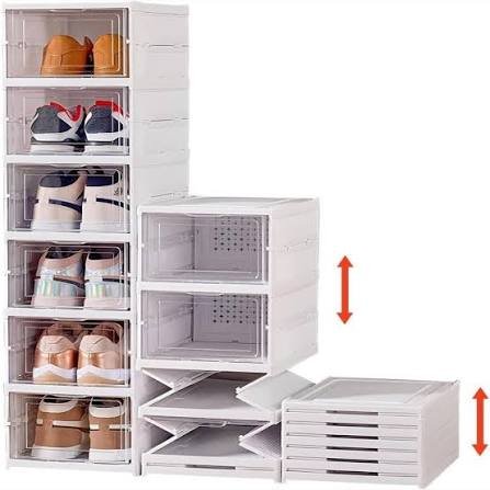 Zapatero Modular de 6 Cajas con Puerta Transparente