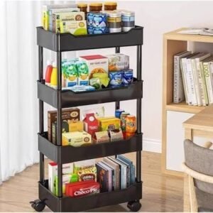 Organizador con Ruedas de 4 Niveles – Carrito Multiusos Metálico – foto 2