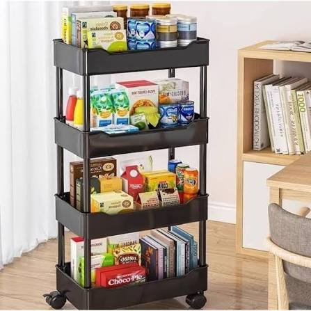 Organizador con Ruedas de 4 Niveles – Carrito Multiusos Metálico – foto 2