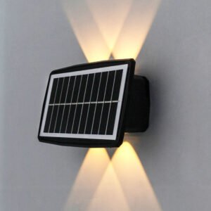 Lámpara Solar LED para Exterior 4 LED – IP65 Luz Cálida